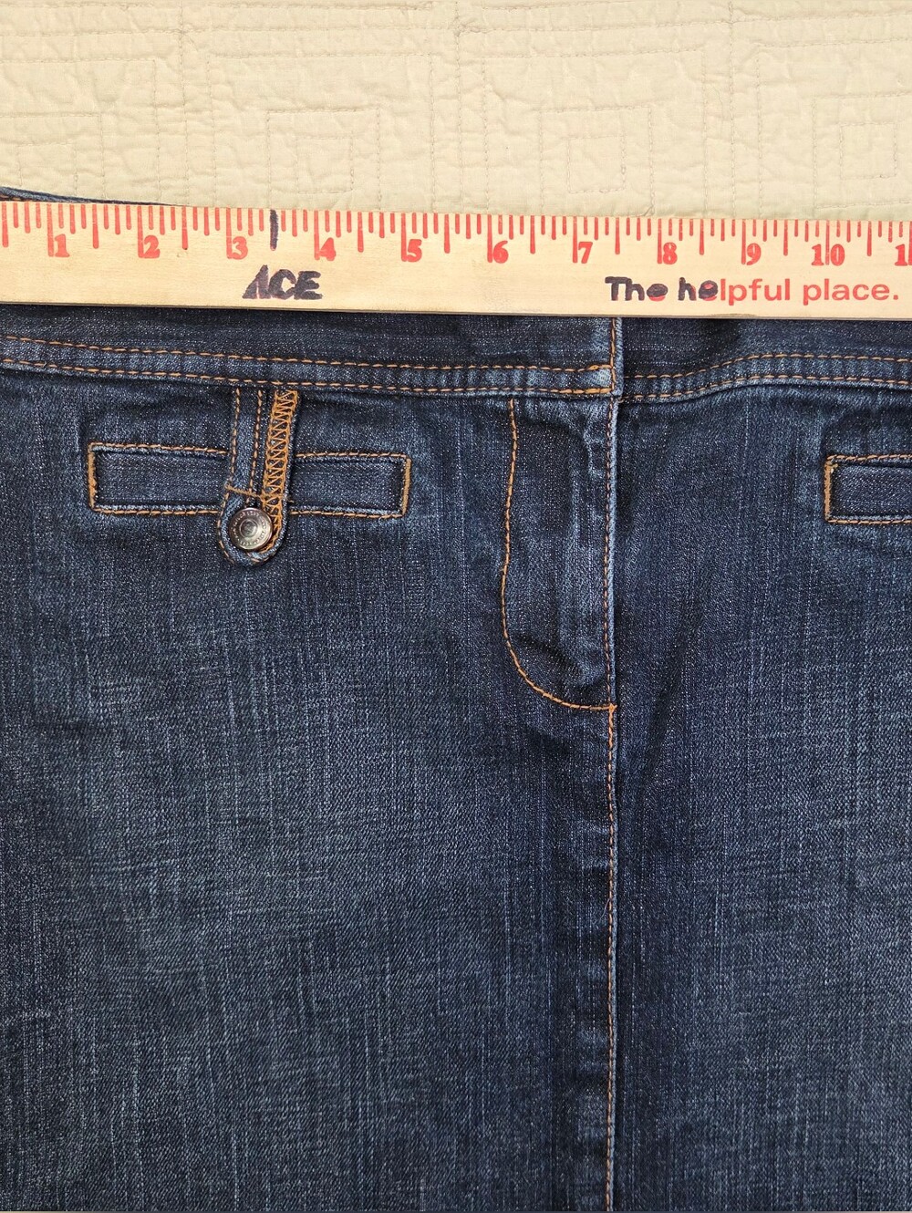Ann Taylor LOFT Denim Skirt Womens Size 2 Blue Cotton Blend Pockets Short - Picture 4 of 11